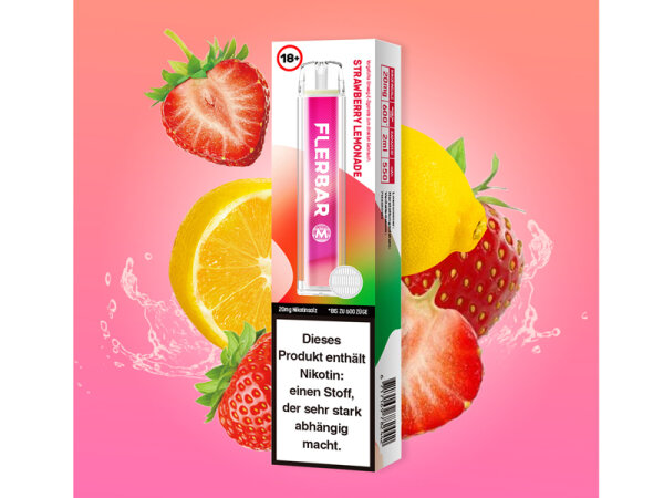Flerbar M - Strawberry Lemonade - E-Shisha - 20mg - 600 Züge