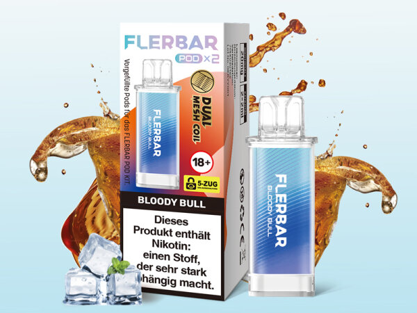 Flerbar PODS - Bloody Bull - 20mg - 2er Set