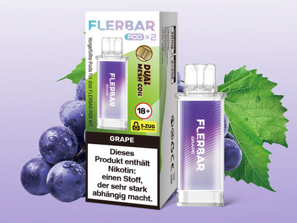 Flerbar PODS - Grape - 20mg - 2er Set