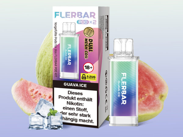 Flerbar PODS - Guave Ice - 20mg - 2er Set