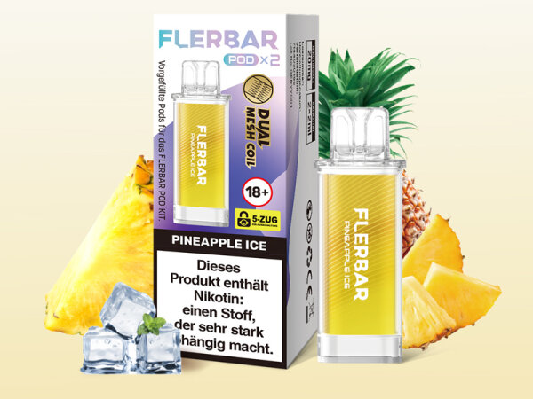 Flerbar PODS - Pineapple Ice - 20mg - 2er Set