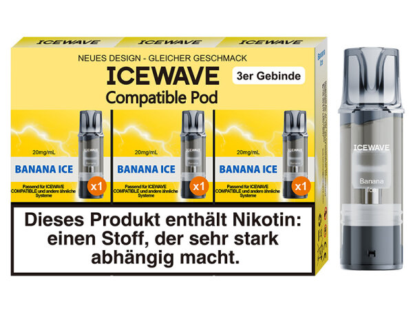 ICEWAVE 3 in 1 Pod - Banana Ice - 20mg - 3er Set