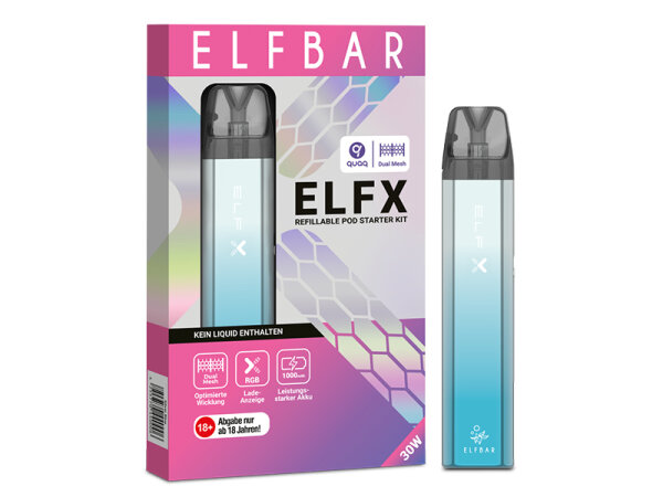 ELF BAR ELFX - Refillable Kit - Silver Blue
