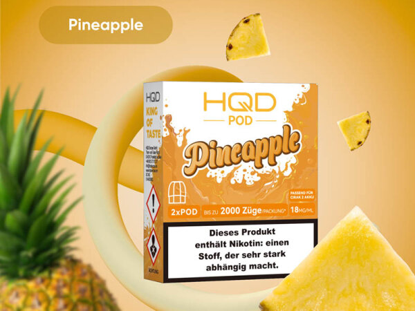 HQD Cirak 2 Pods - Pineapple - 18mg - 1000 Züge - 2er Set