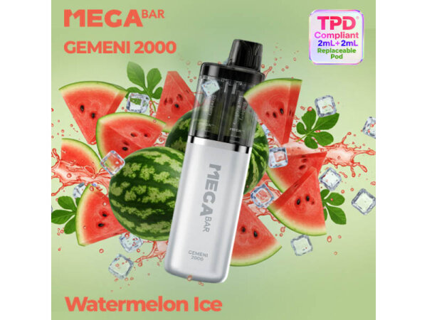 Mega Bar - GEMENI 2000 - Pods - Watermelon Ice - mit Nikotin - 2er Set