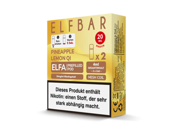 Elf Bar - ELFA CP Prefilled Pod - Pineapple Lemon Qi - 20mg - 2er Pack