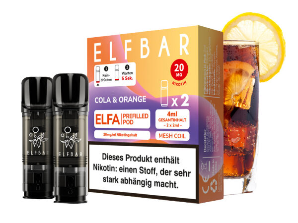 Elf Bar - ELFA CP Prefilled Pod - Cola & Orange - 20mg - 2er Pack