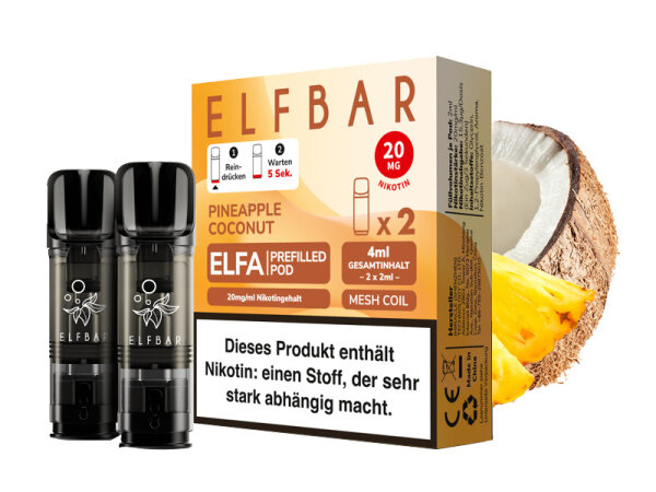 Elf Bar - ELFA CP Prefilled Pod - Pineapple Coconut - 20mg - 2er Set