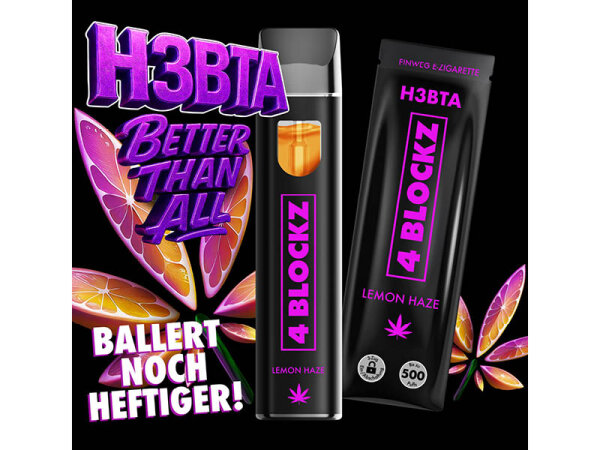 4 Blockz H3 95% H3BTA - Lemon Haze - E-Shisha - 1 ml