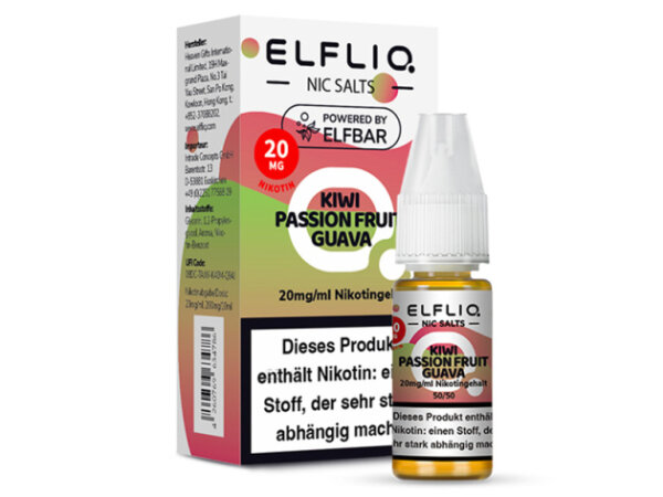 Elf Bar ELFLIQ - Kiwi Passion Fruit Guava - Liquid - 20 mg/ml - 10 ml