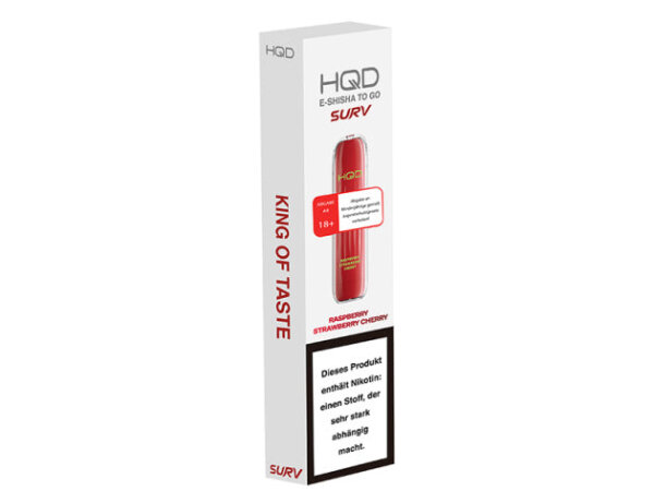 HQD SURV - Raspberry Strawberry Cherry - 18 mg - 600 Züge