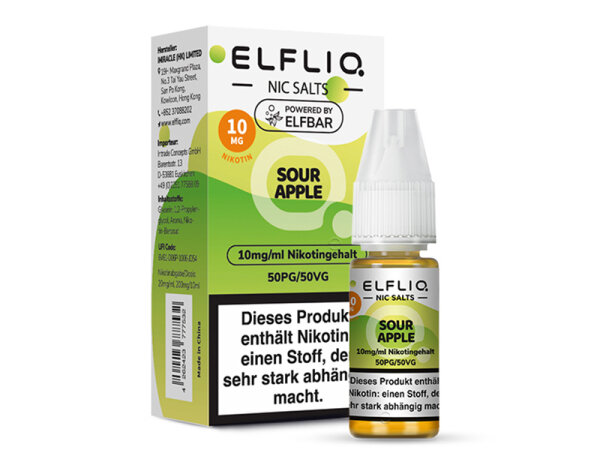 Elf Bar ELFLIQ - Sour Apple - Liquid - 10 mg/ml - 10 ml