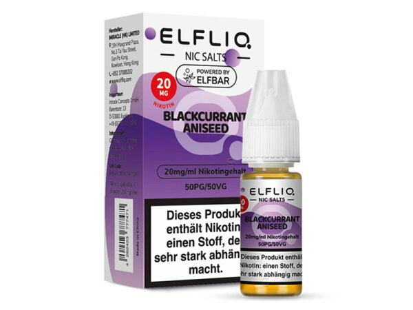 Elf Bar ELFLIQ - Blackcurrant Aniseed - Liquid - 20 mg/ml - 10 ml