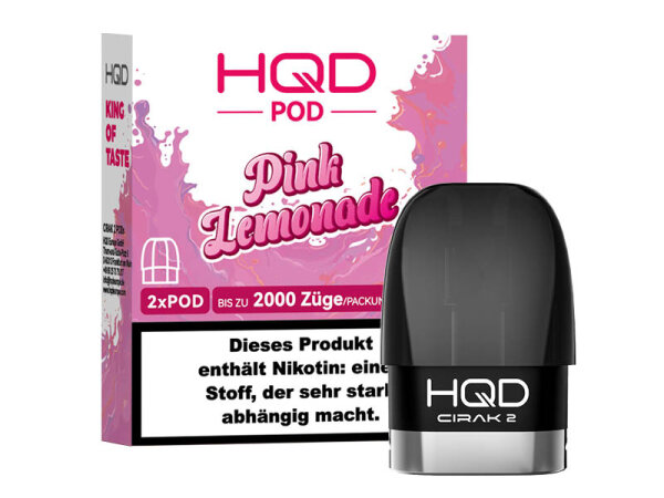 HQD Cirak 2 Pods - Pink Lemonade - 18mg - 1000 Züge - 2er Set